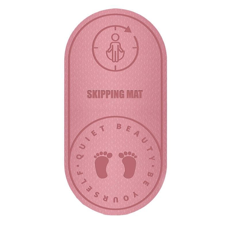 Jump Rope Mat Soundproof Shock Absorbing Mat for Indoor Fitness Yoga Floor Use - Pink